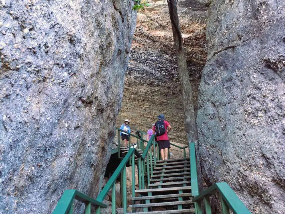 Stairs to the shelter area of Nourlangie
