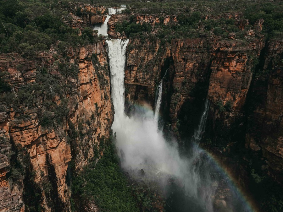 View form a helicopter at Jim Jim Falls in Kakadu