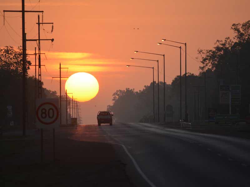 sunrise on the road