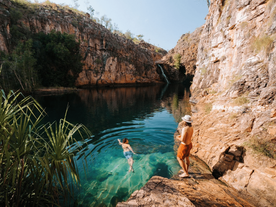 people at maguk swimming
